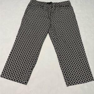 Zac & Rachel Black and White Dress Pants with Geometric Pattern